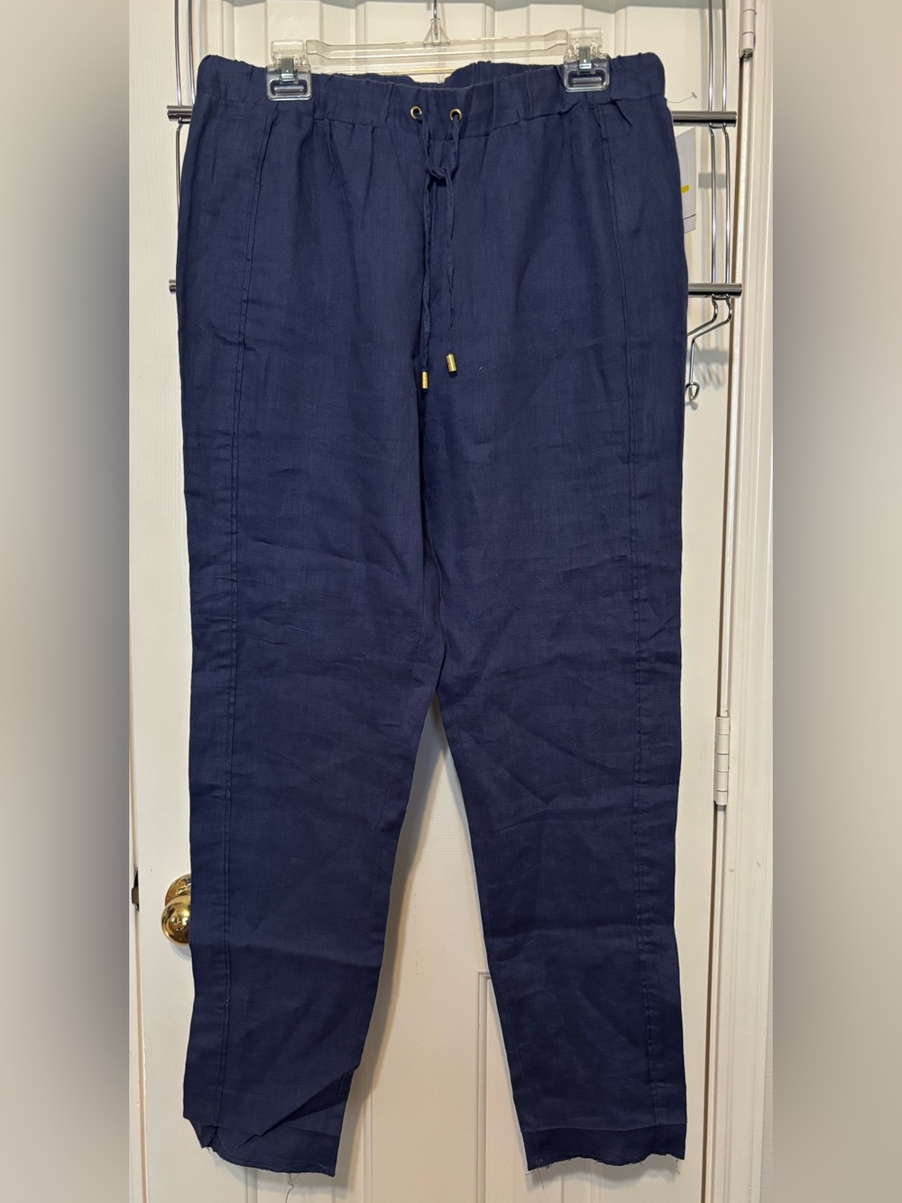 Ellen Tracy Navy Drawstring Ankle Pants
